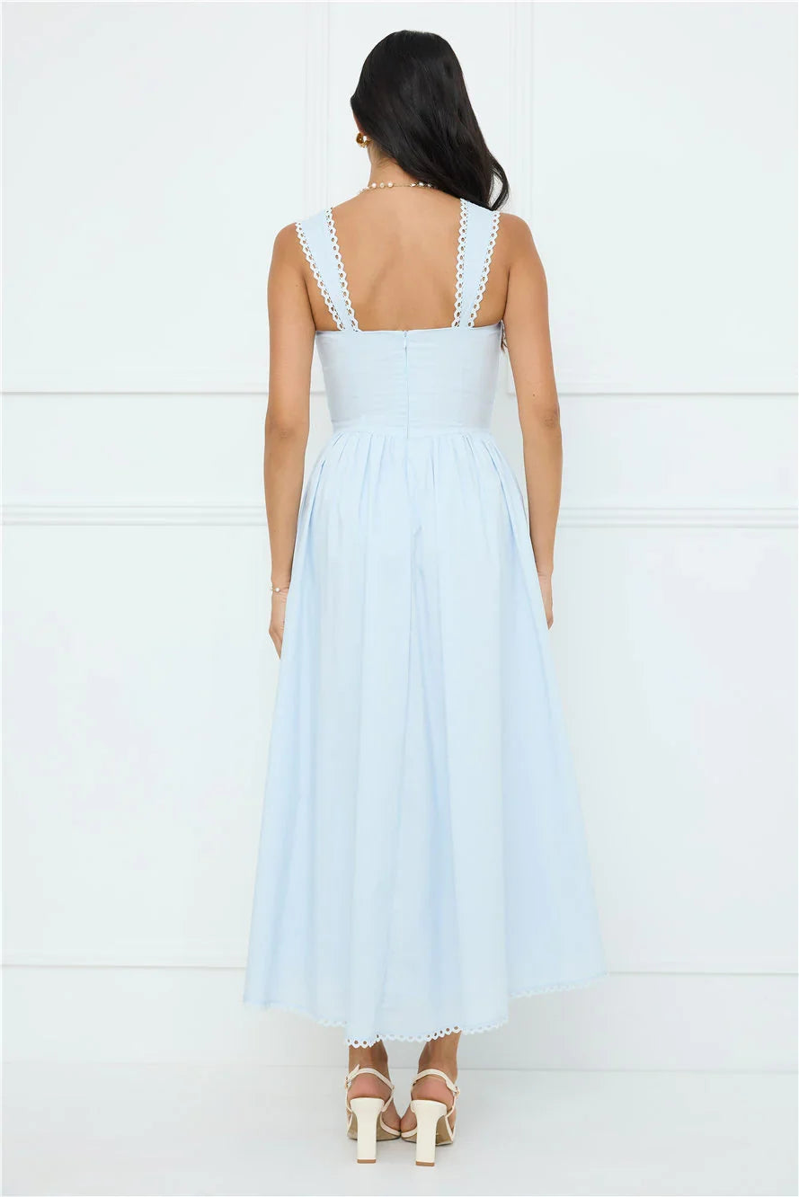 Luxe Serene Midi Dress Blue