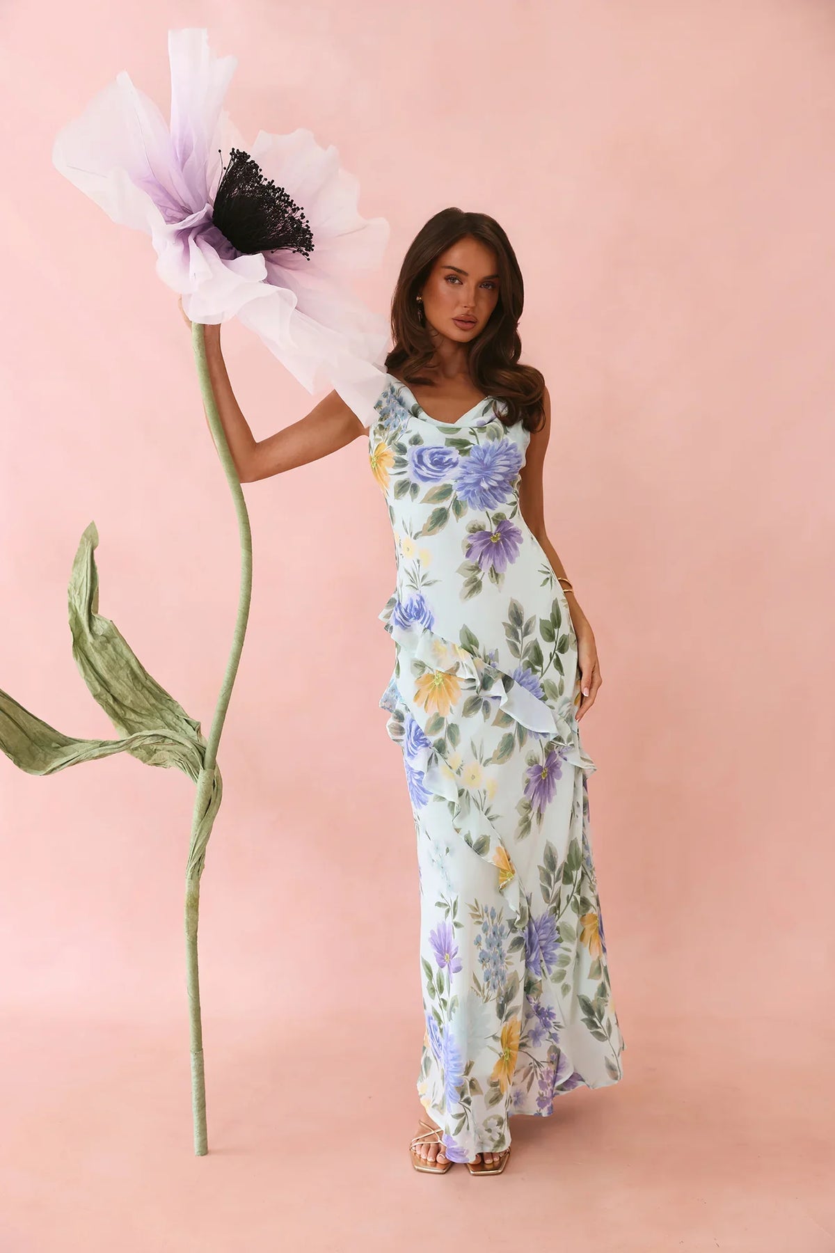 Petals Unfold Maxi Dress Print
