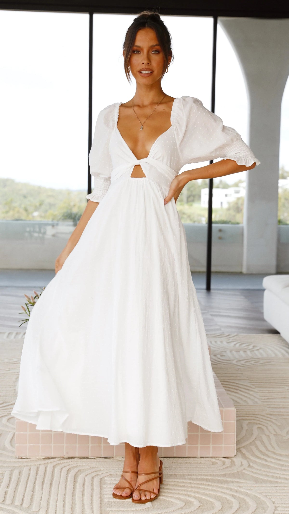 Cierra Midi Dress - White