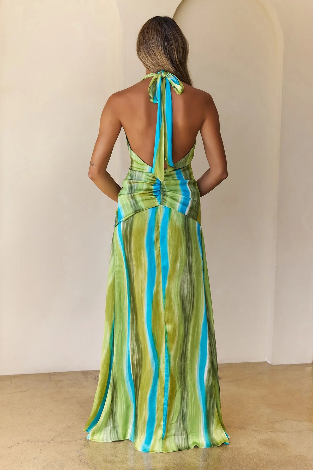 Rio Halter Maxi Dress Green