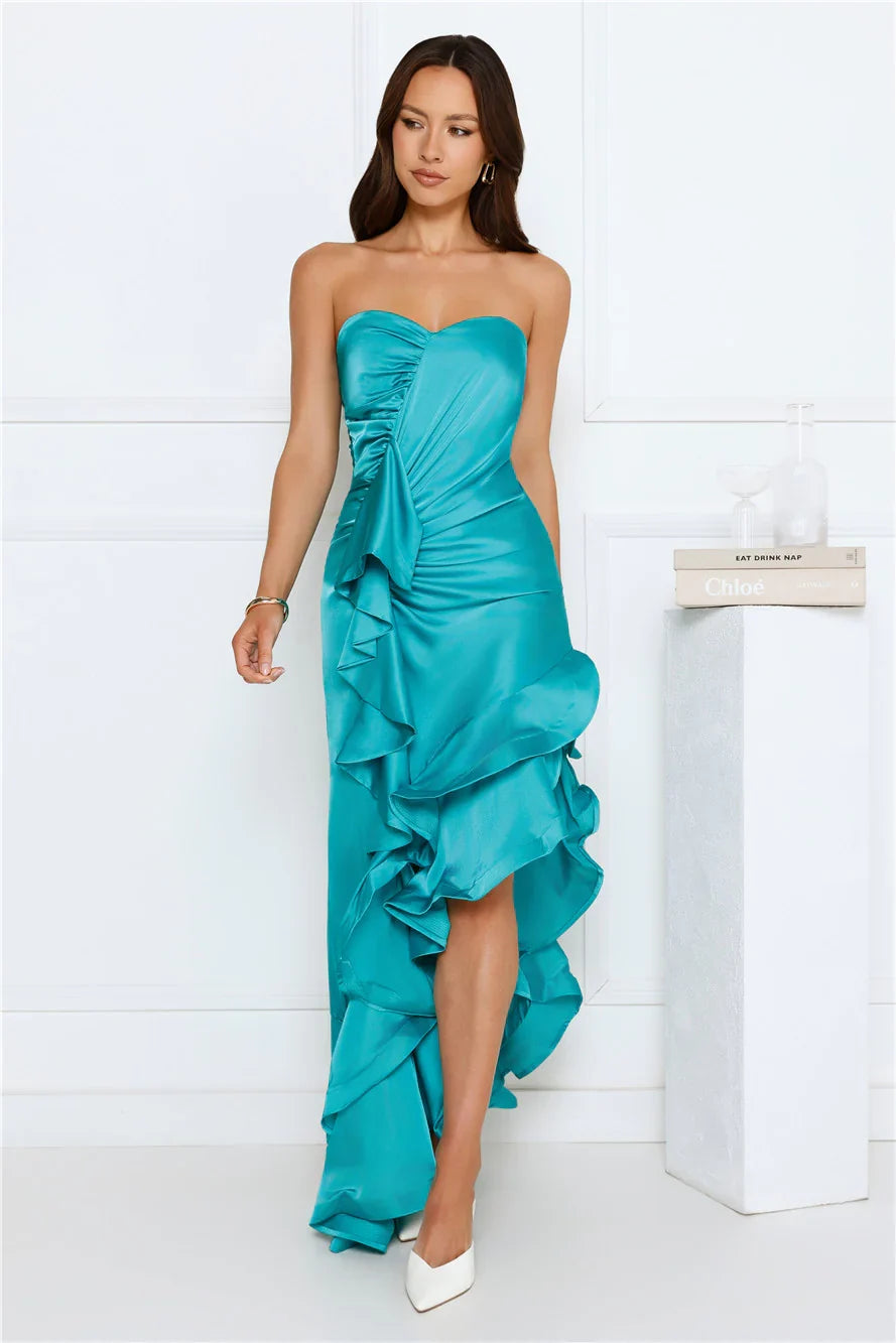 Bloomside Dreams Strapless Maxi Dress Jade