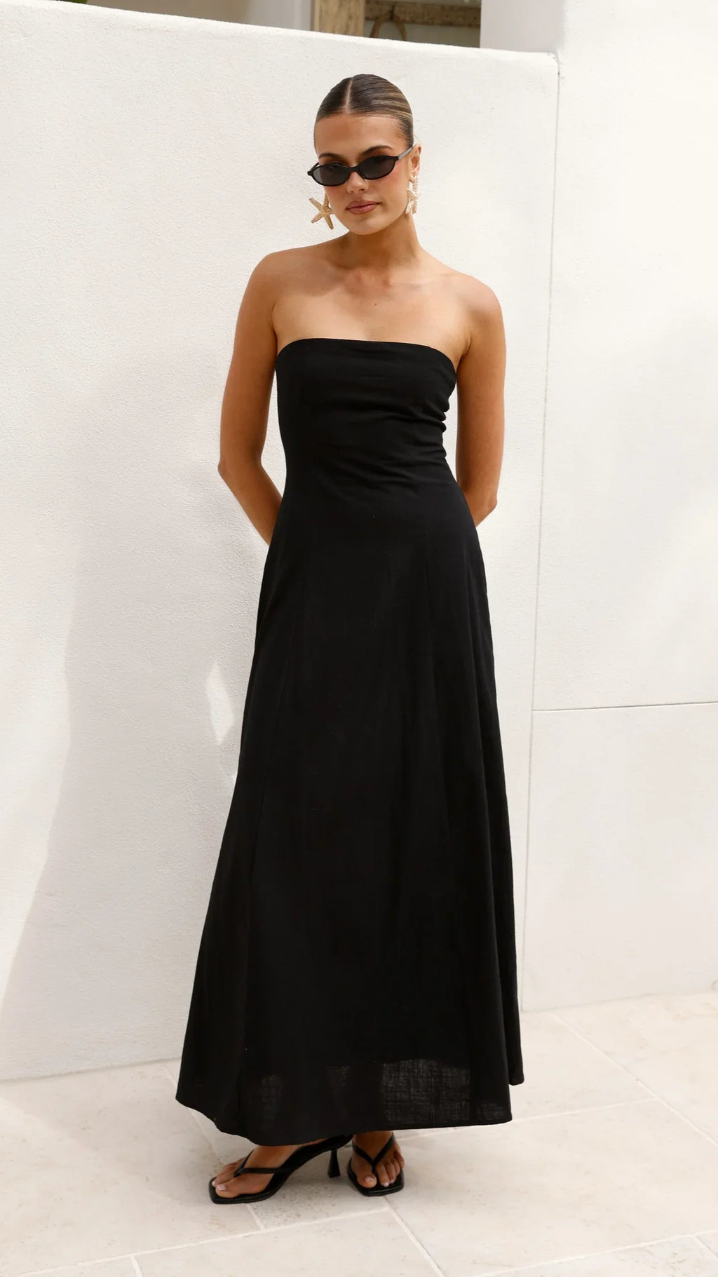 Astrid Strapless Maxi Dress - Black