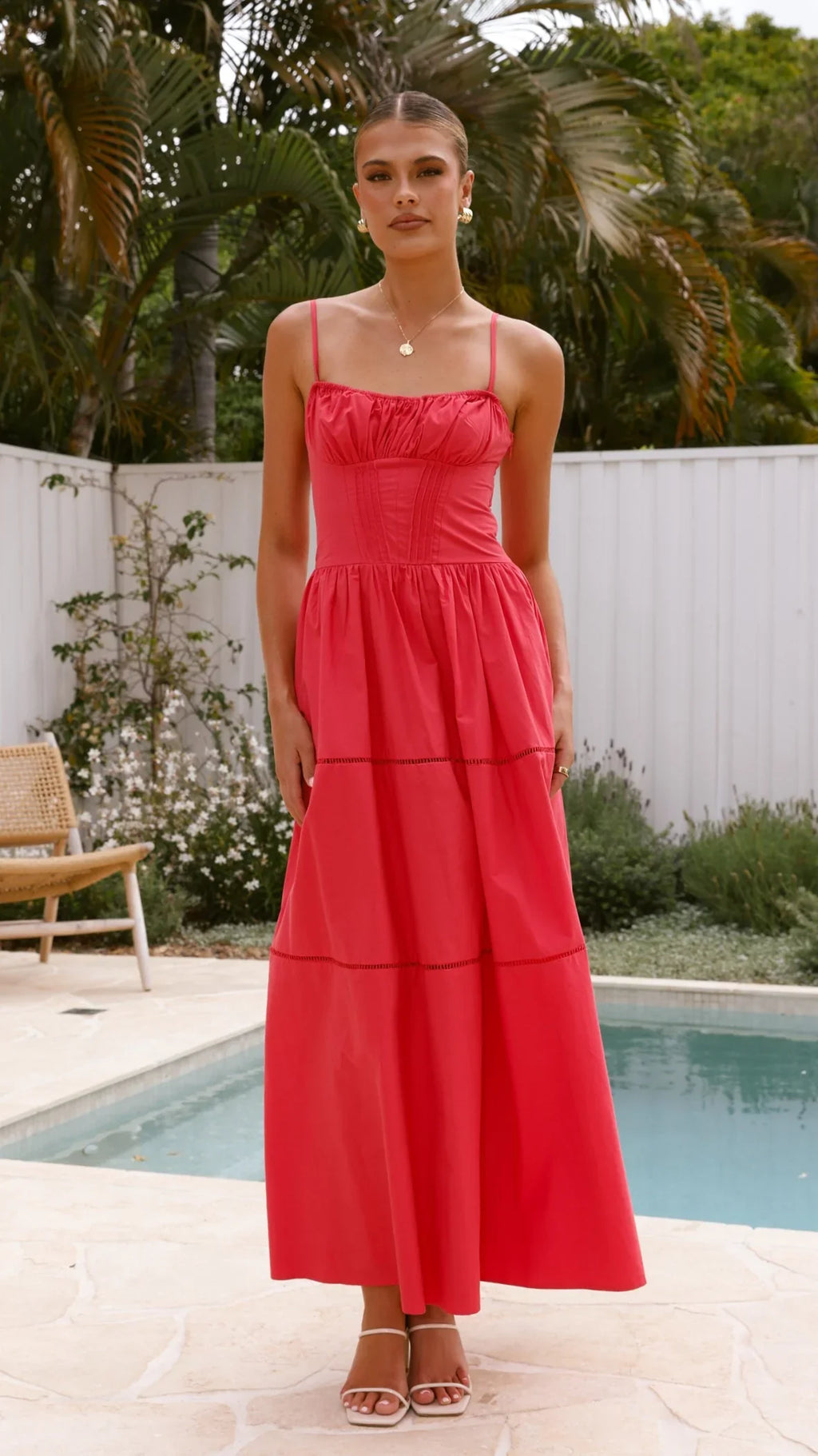 Isabella Maxi Dress - Red