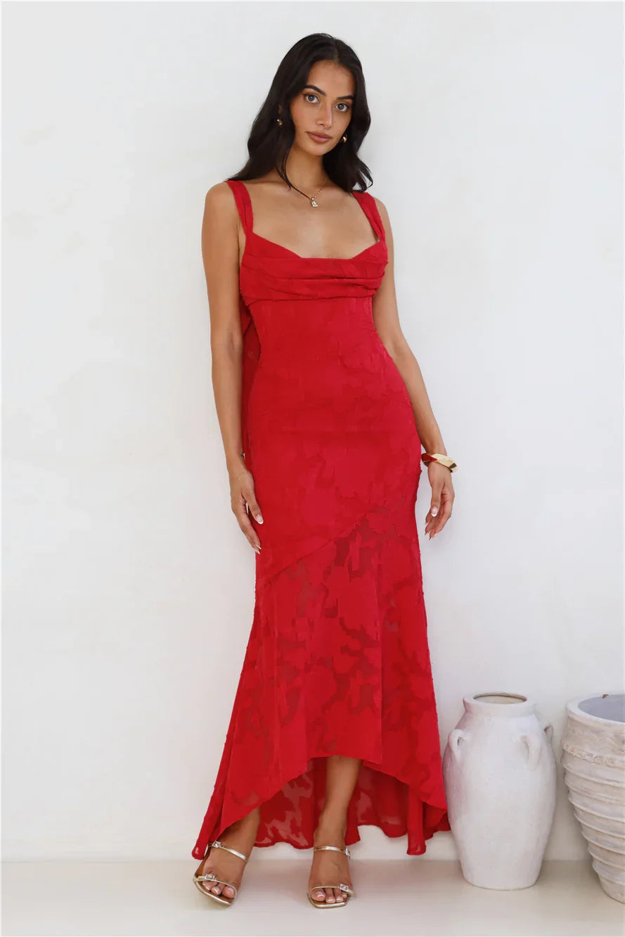 Enchanted Empire Maxi Dress Red