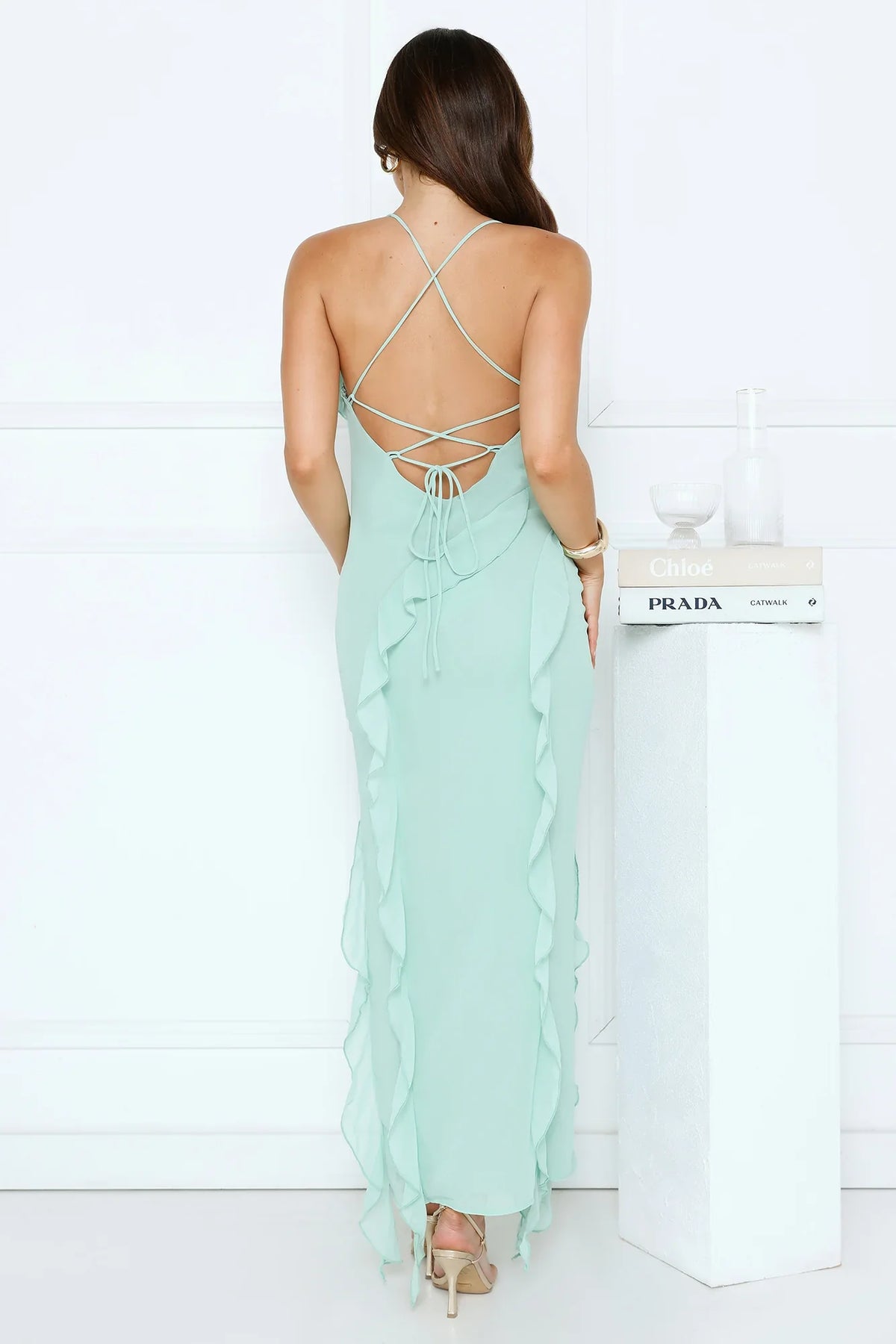 Station Of Luxe Maxi Dress Green