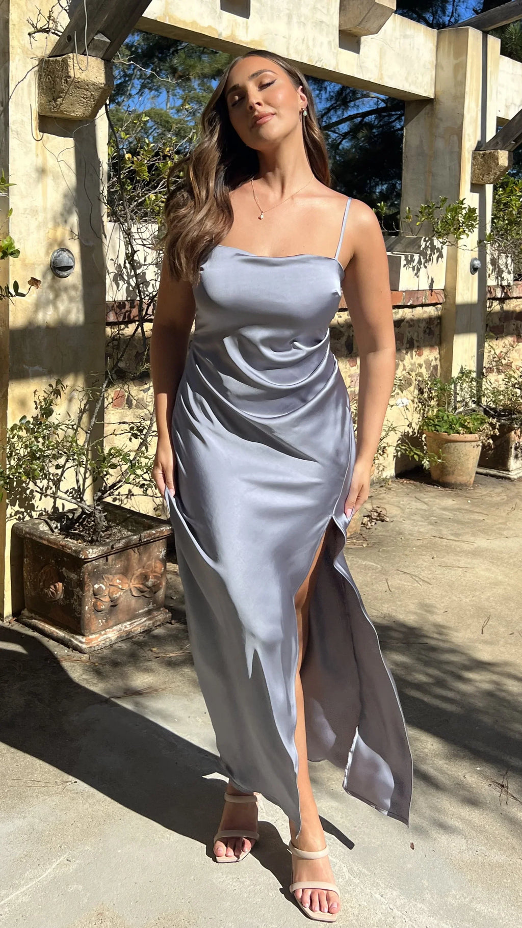 Ilana Maxi Dress - Steel Blue