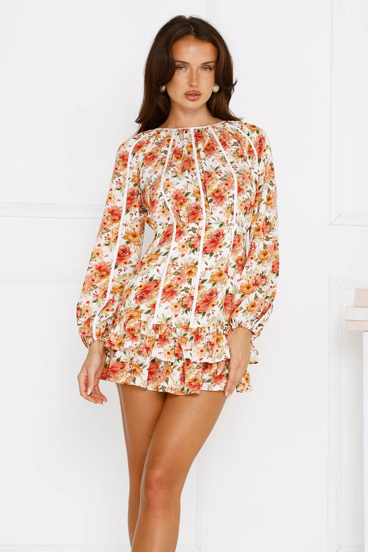 Time To Bloom Long Sleeve Mini Dress Floral