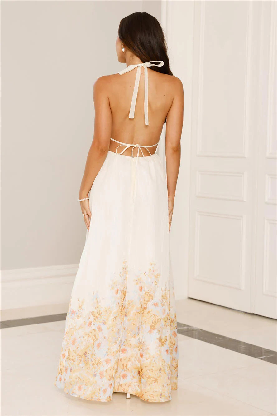 The Meadow’s Secret Halter Maxi Dress Yellow