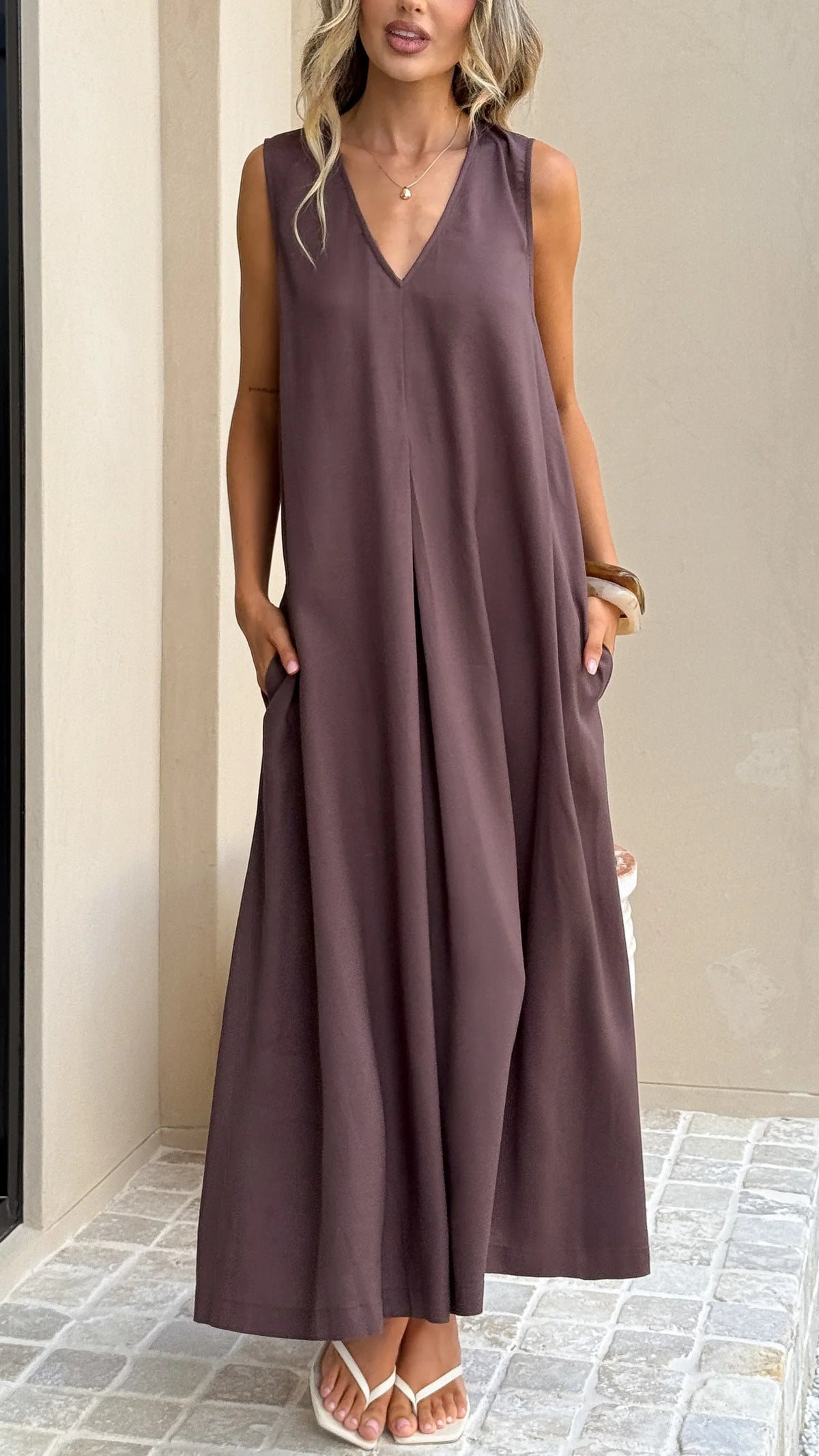 Aliah Maxi Dress - Chocolate