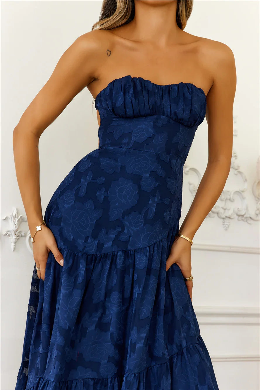 Fashion Revolution Strapless Maxi Dress Navy
