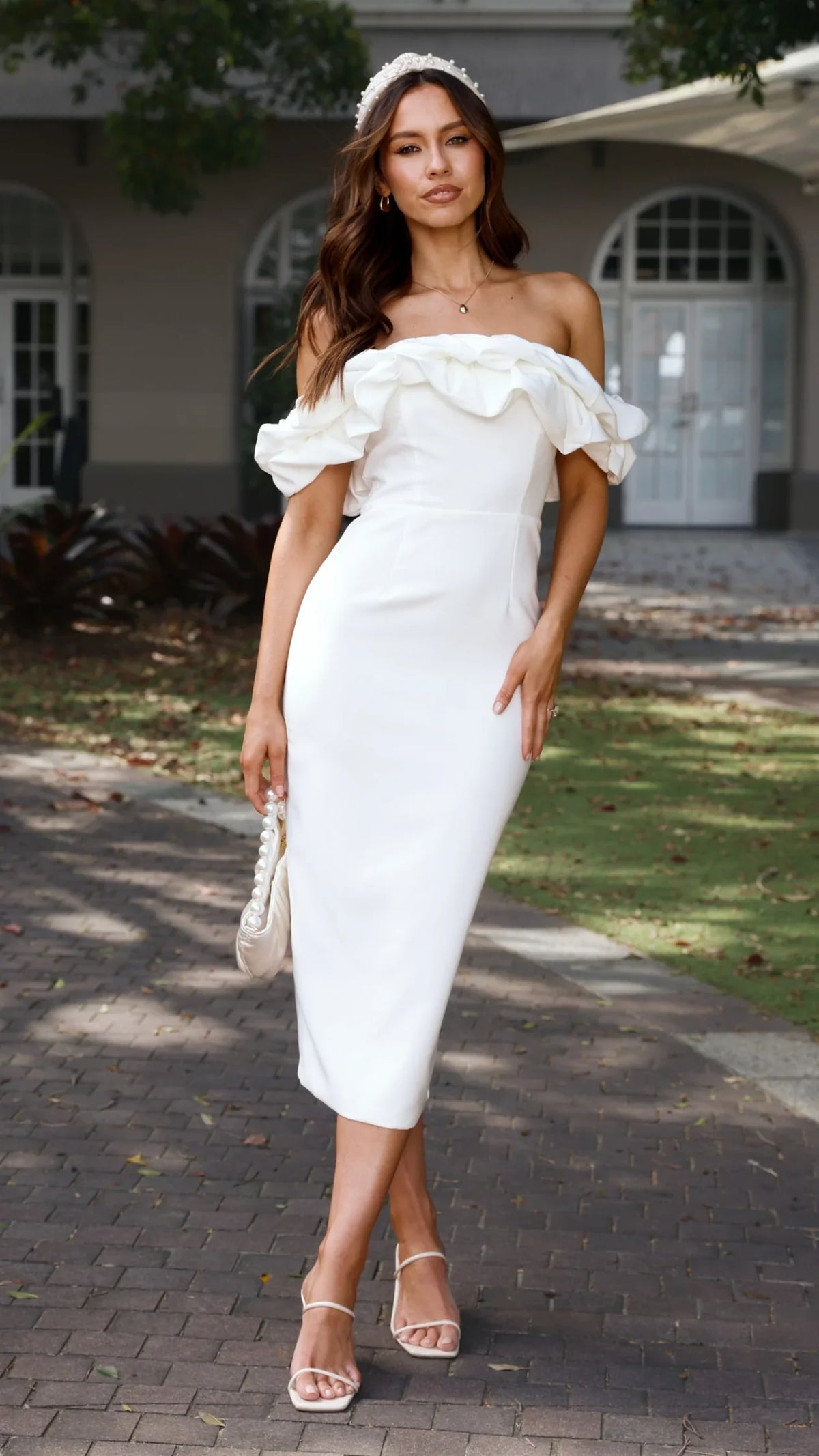 Bernadette Midi Dress - White