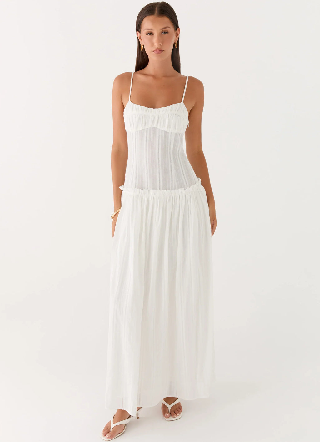 Jacinda Drop Waist Maxi Dress - Ivory