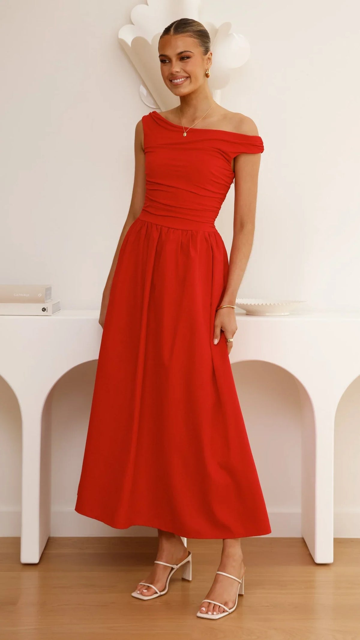 Immy Midi Dress - Red