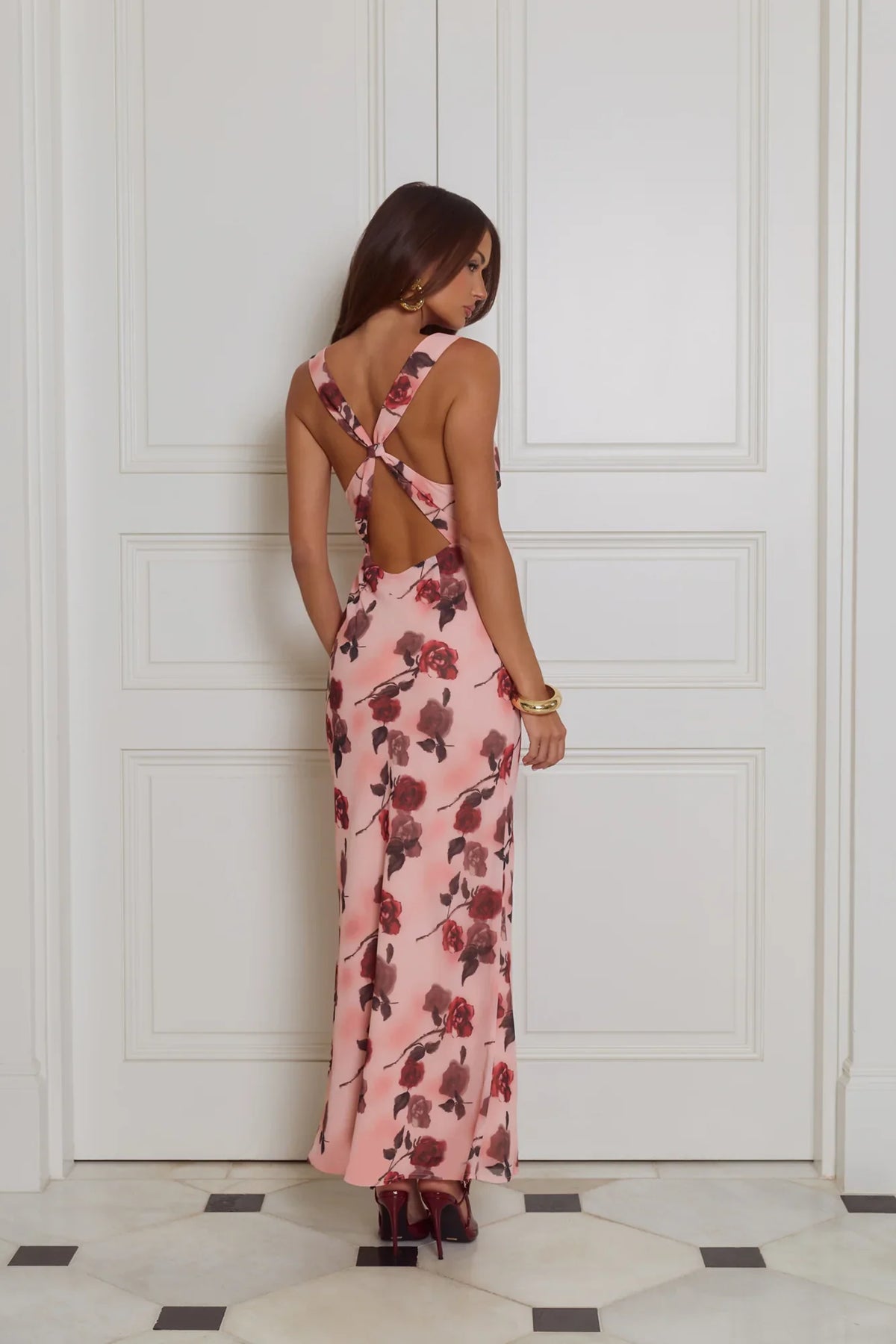 Rose Aura Maxi Dress Print