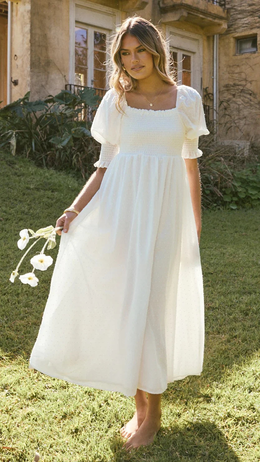 Cierra Midi Dress - White
