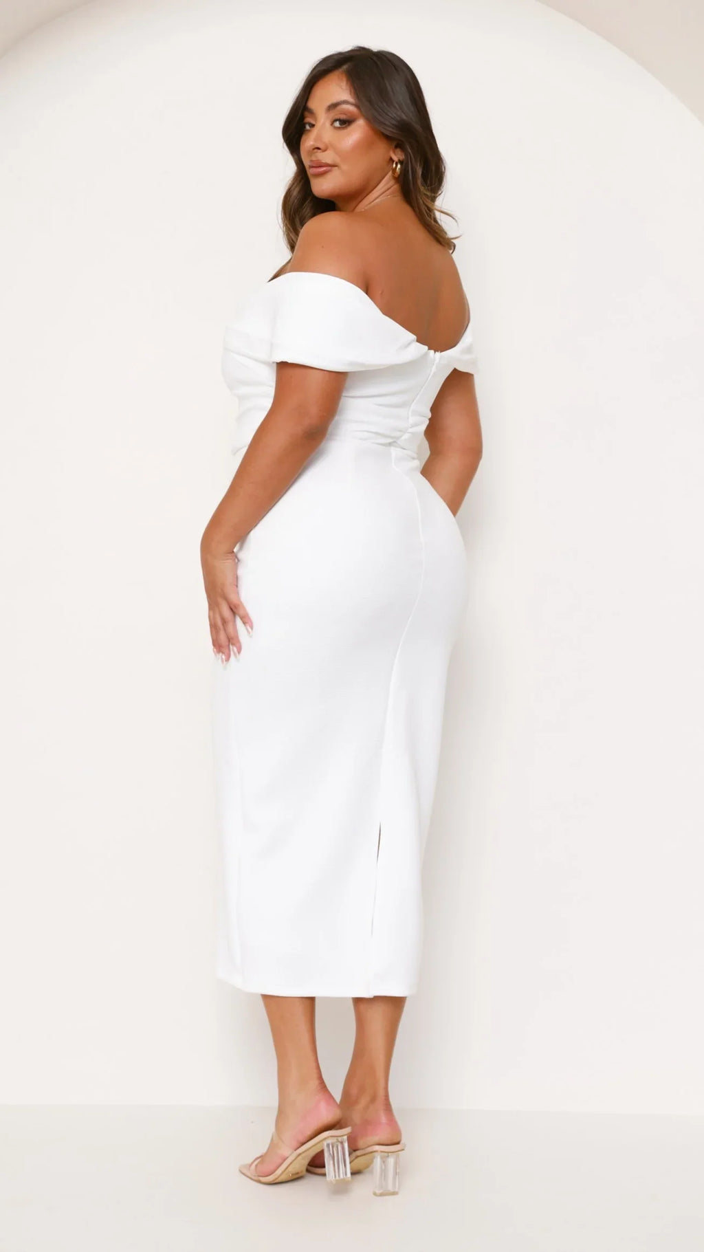 Holly Midi Dress - White