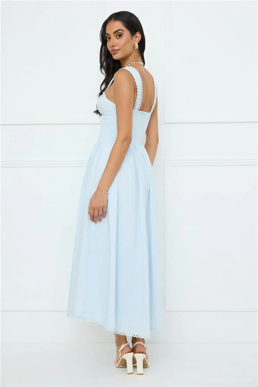 Luxe Serene Midi Dress Blue