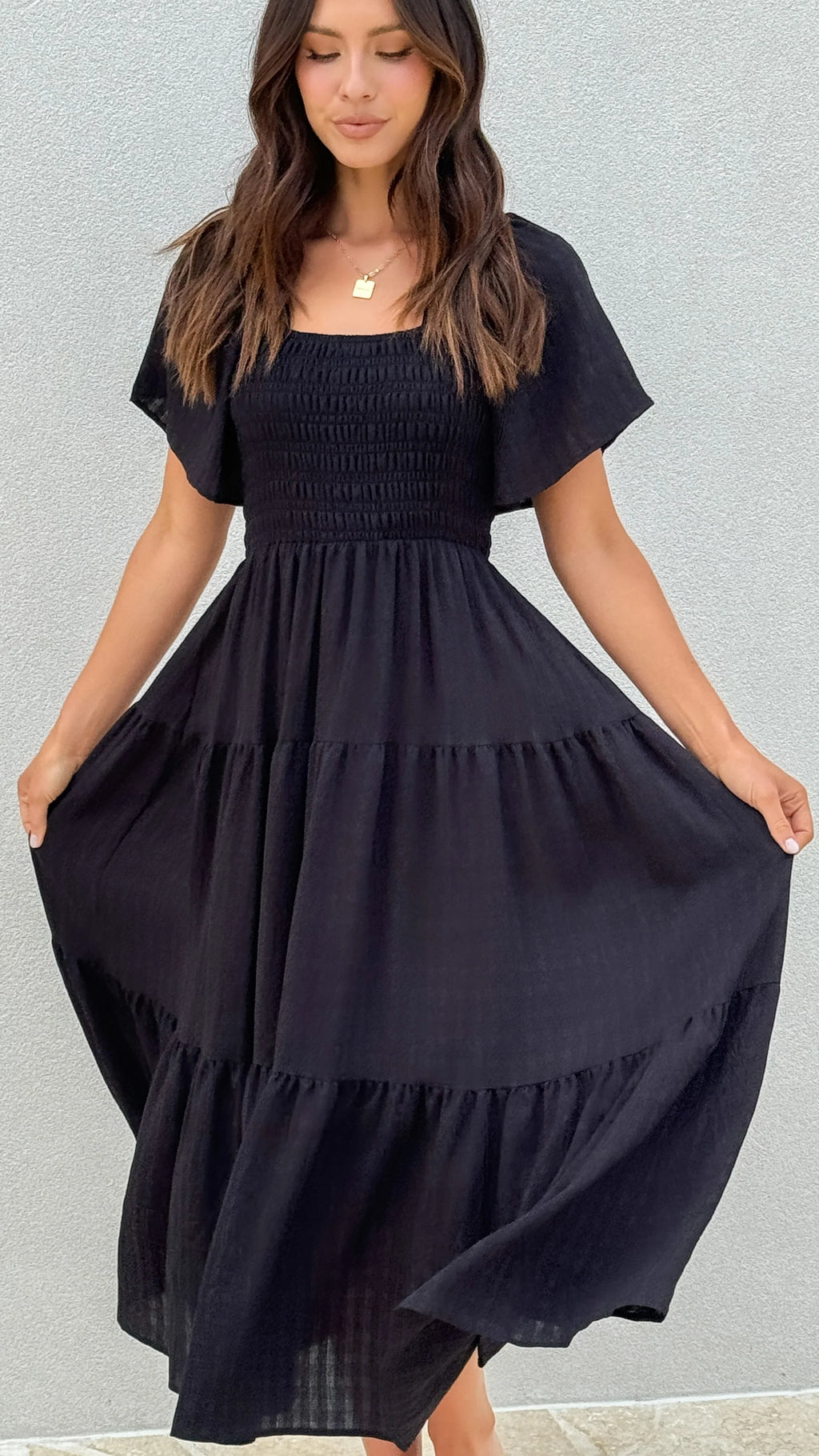 Lainey Midi Dress - Black