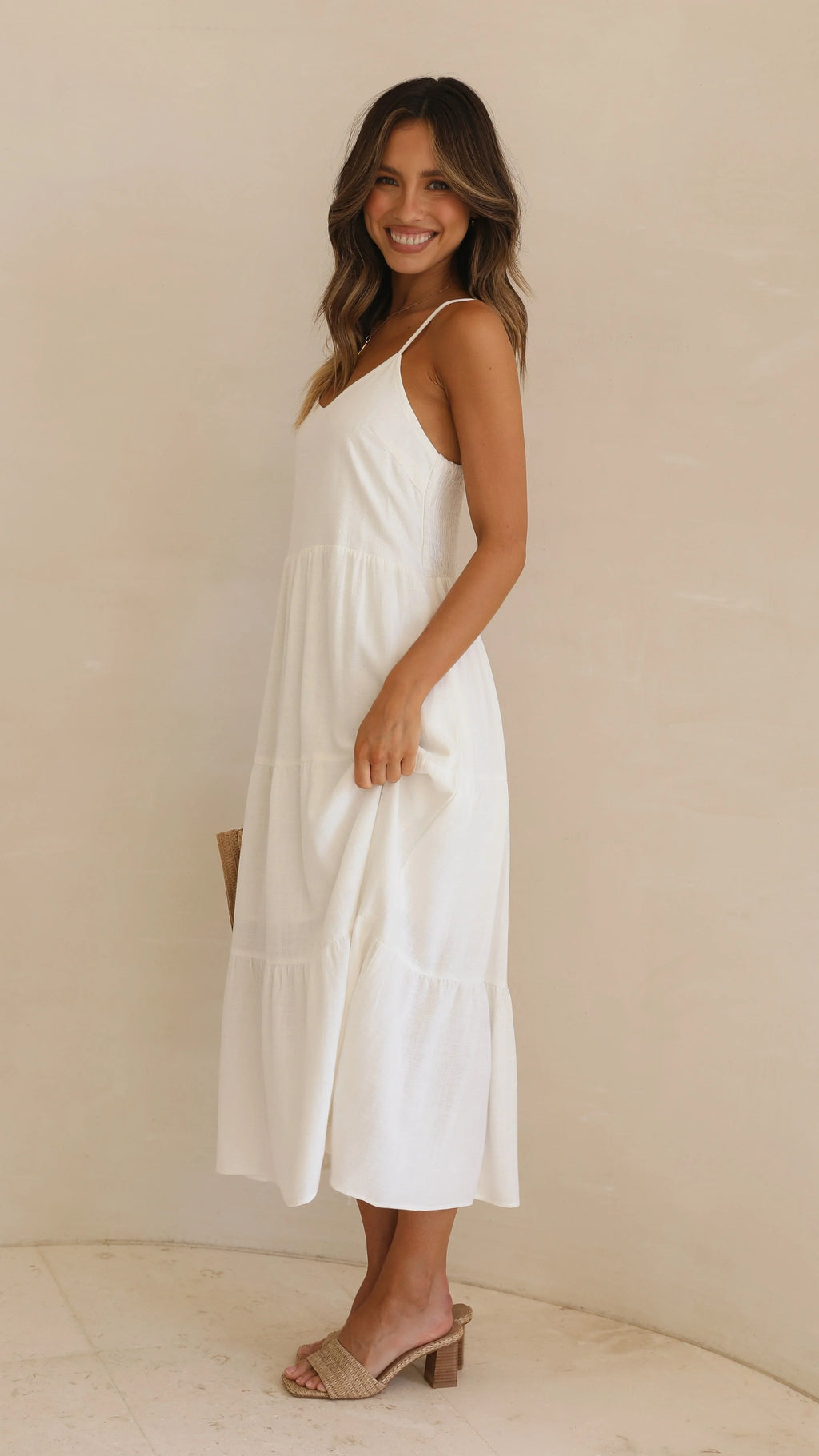 Zoey Midi Dress - White