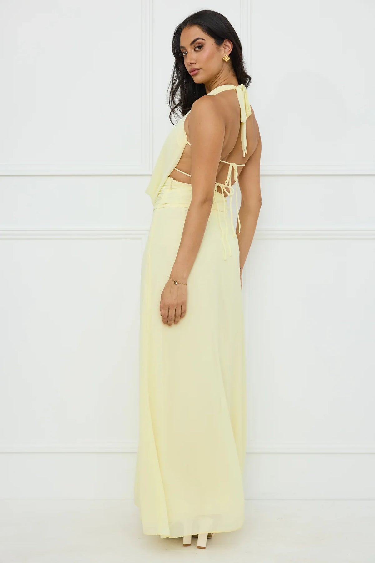 Trixie Halter Maxi Dress Yellow