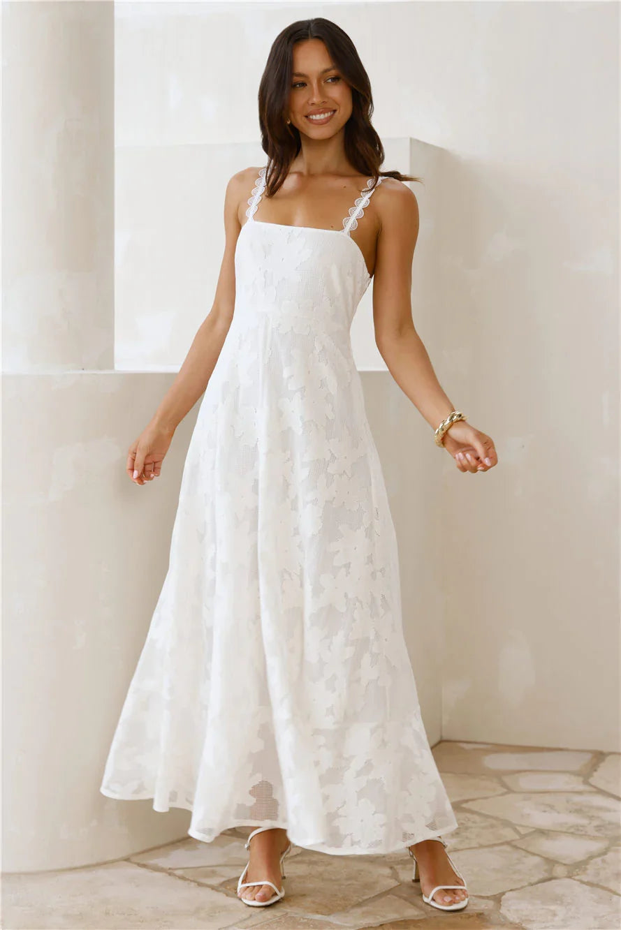 Soft Blossom Maxi Dress Cream