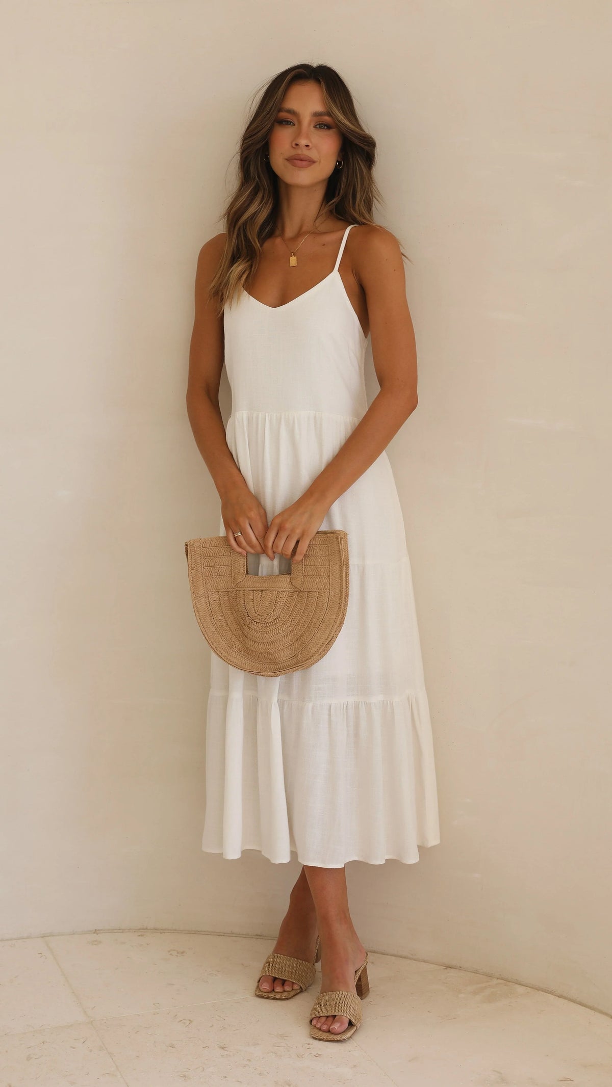 Zoey Midi Dress - White