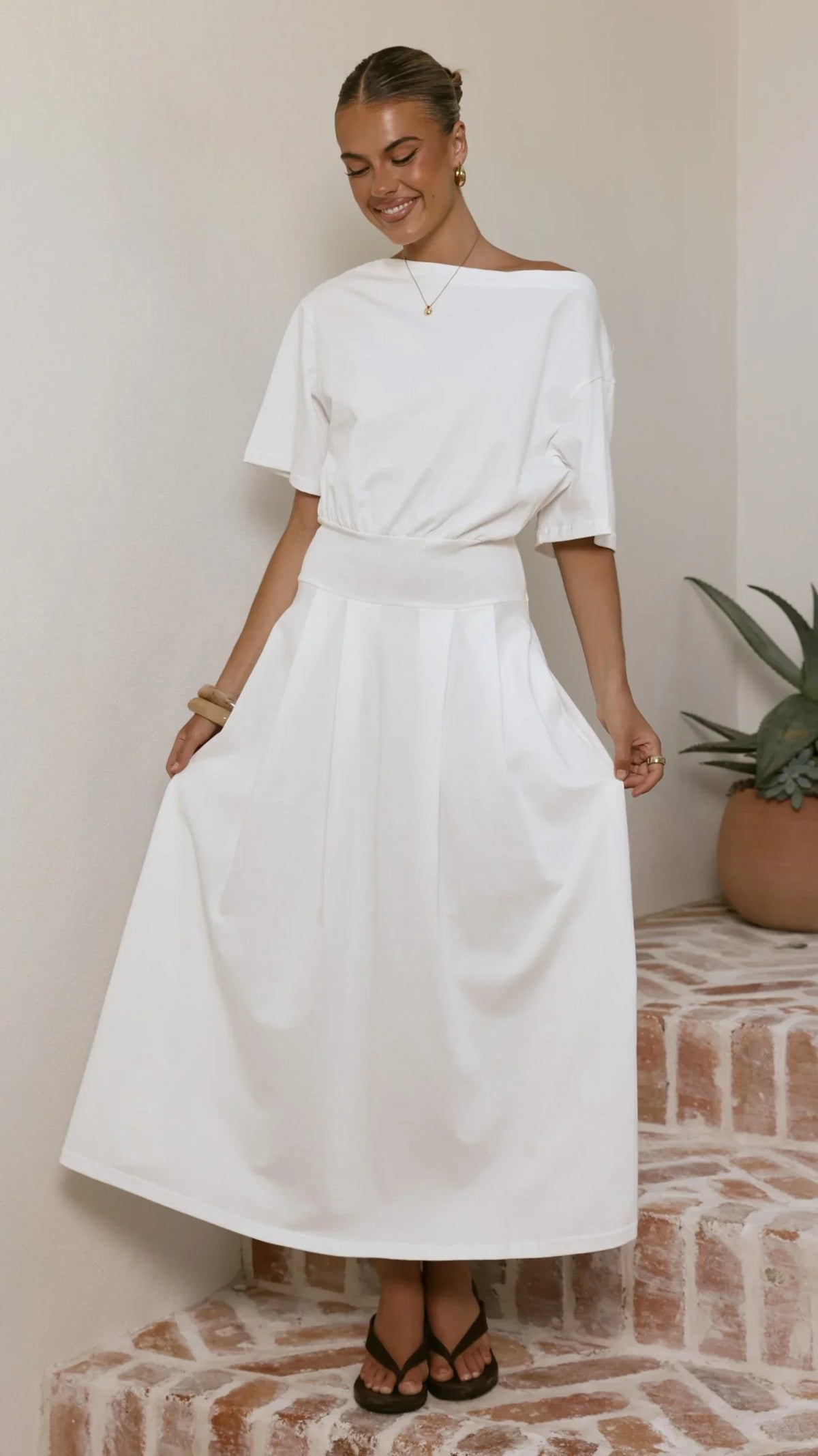 Aleski Maxi Dress - White