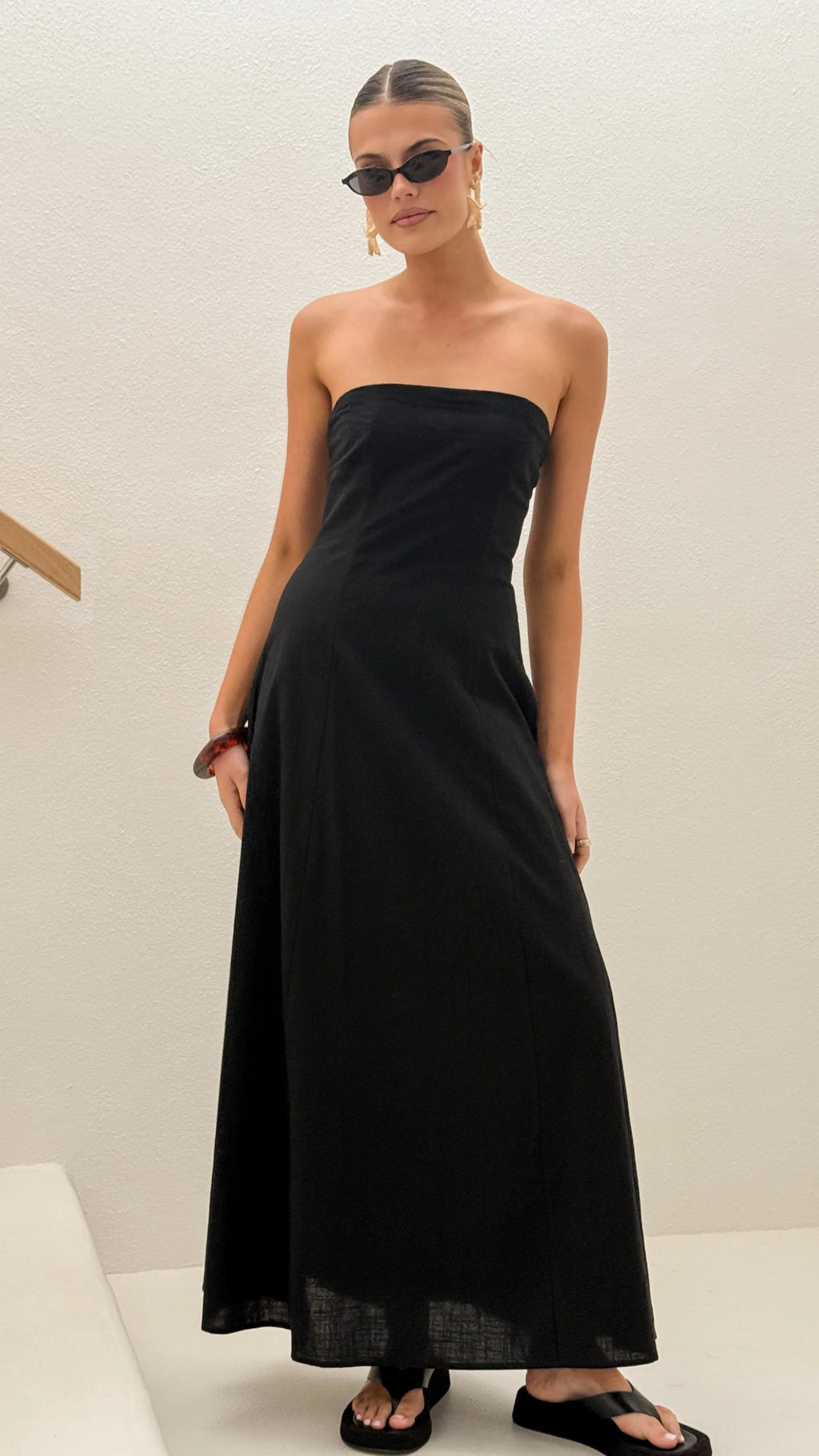 Astrid Strapless Maxi Dress - Black