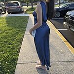 Precious Pearl Satin Maxi Dress Navy
