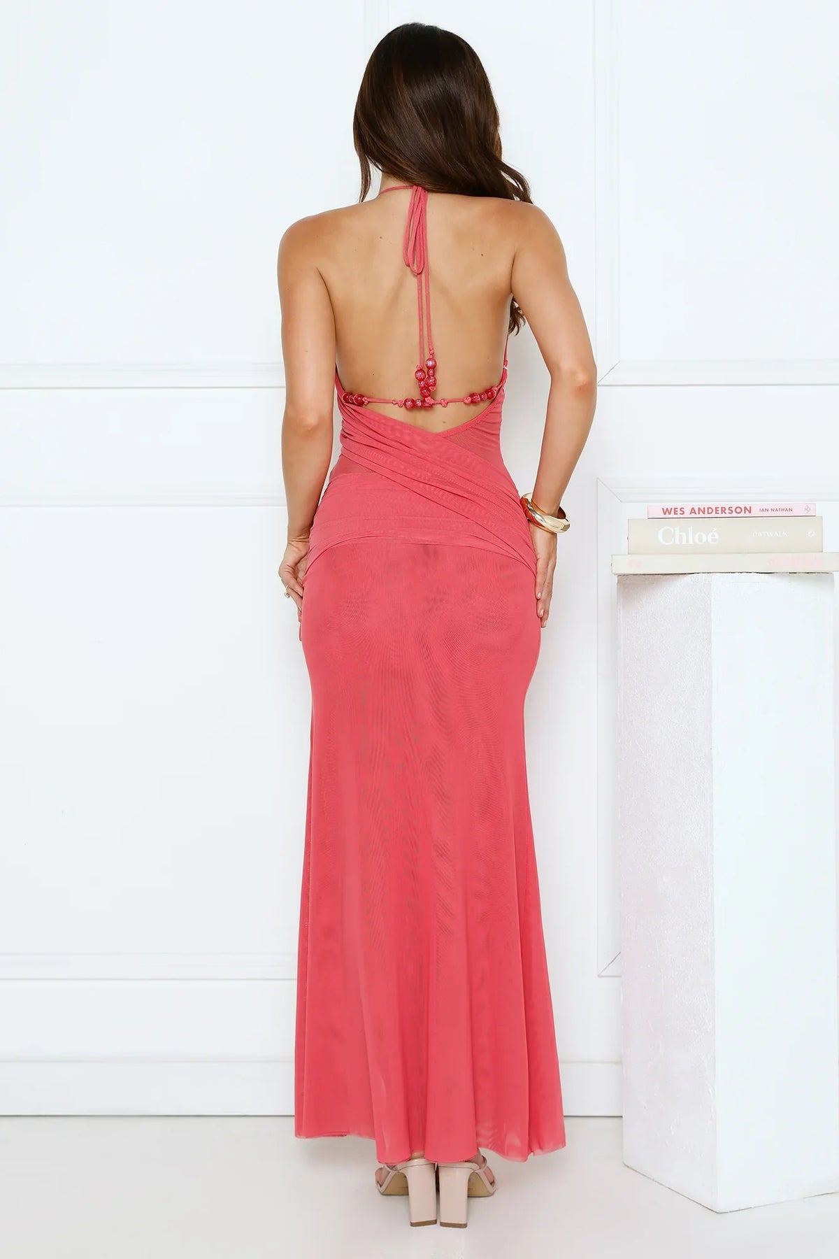 Cheeky Love Halter Maxi Dress Rose
