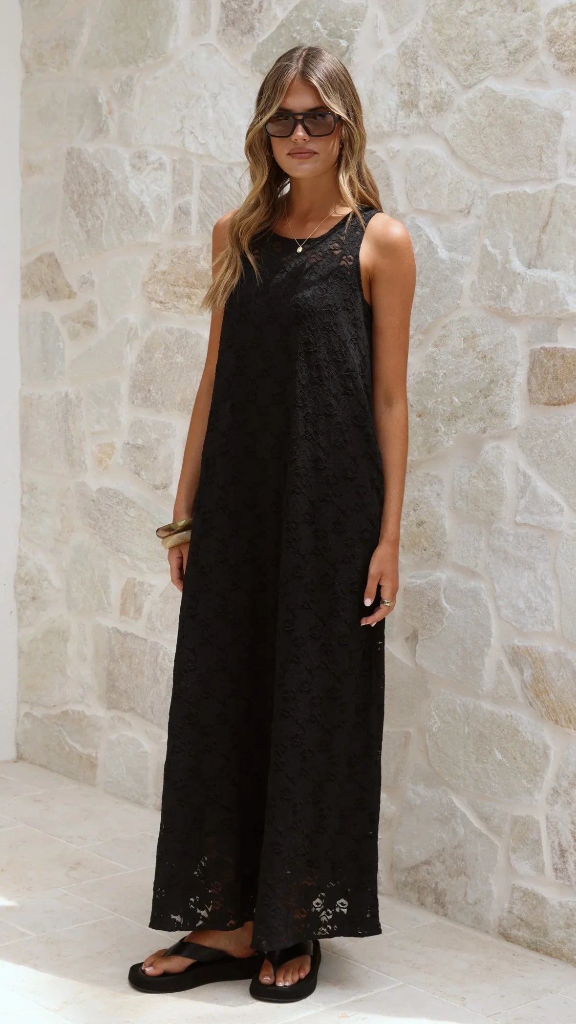 Cerelia Maxi Dress - Black Lace