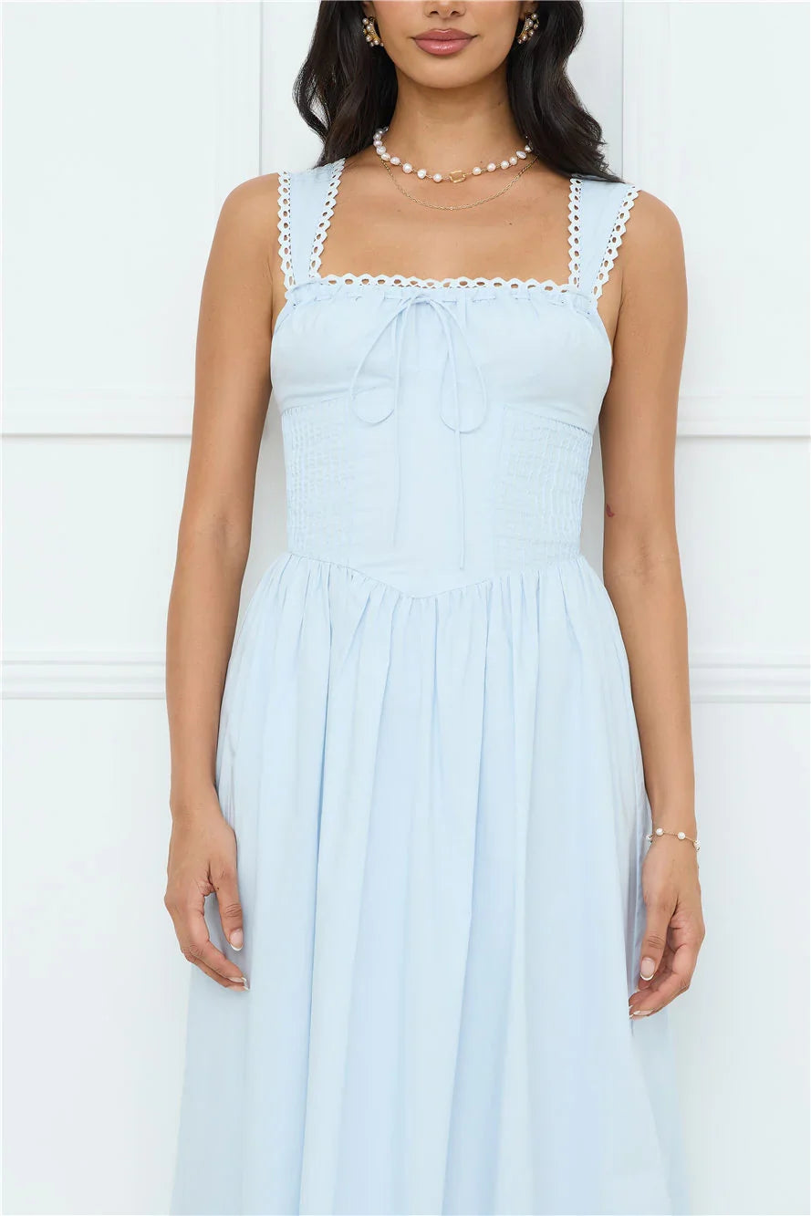 Luxe Serene Midi Dress Blue