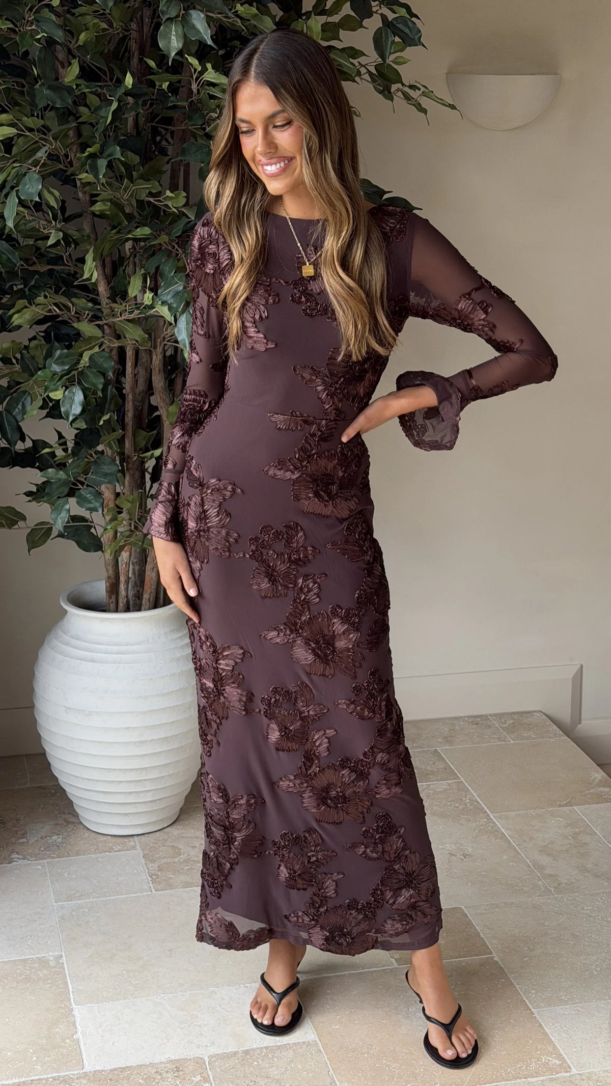 Lottie Maxi Dress - Chocolate