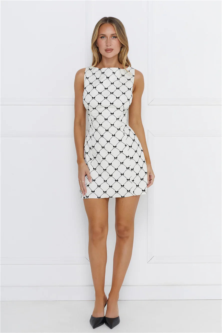 Bow And Beauty Mini Dress Ivory