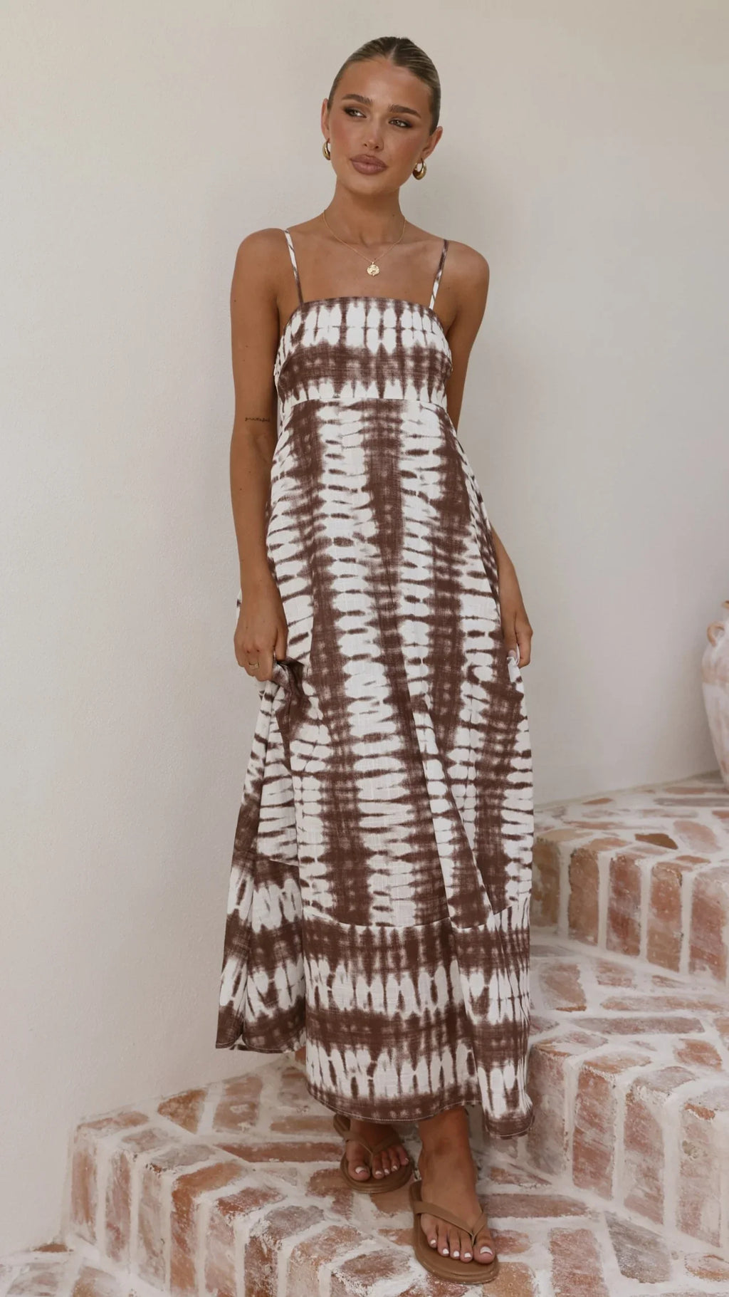 Marcel Maxi Dress - Chocolate Tie Dye