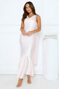 Celestial Evening Satin Maxi Dress Pink