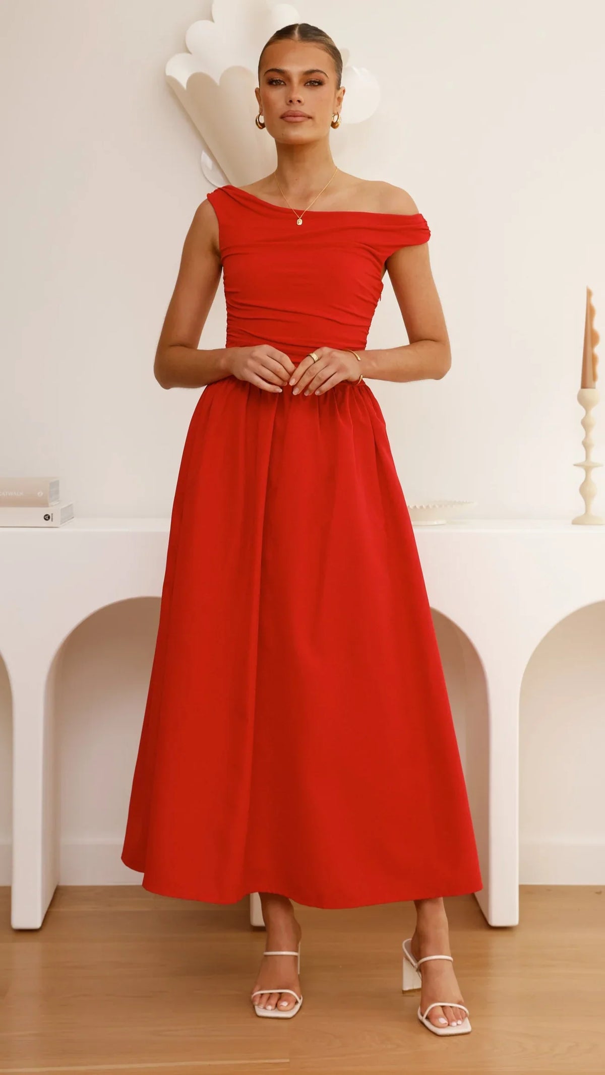 Immy Midi Dress - Red