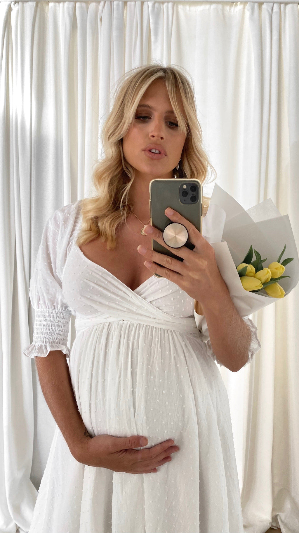Cierra Midi Dress - White