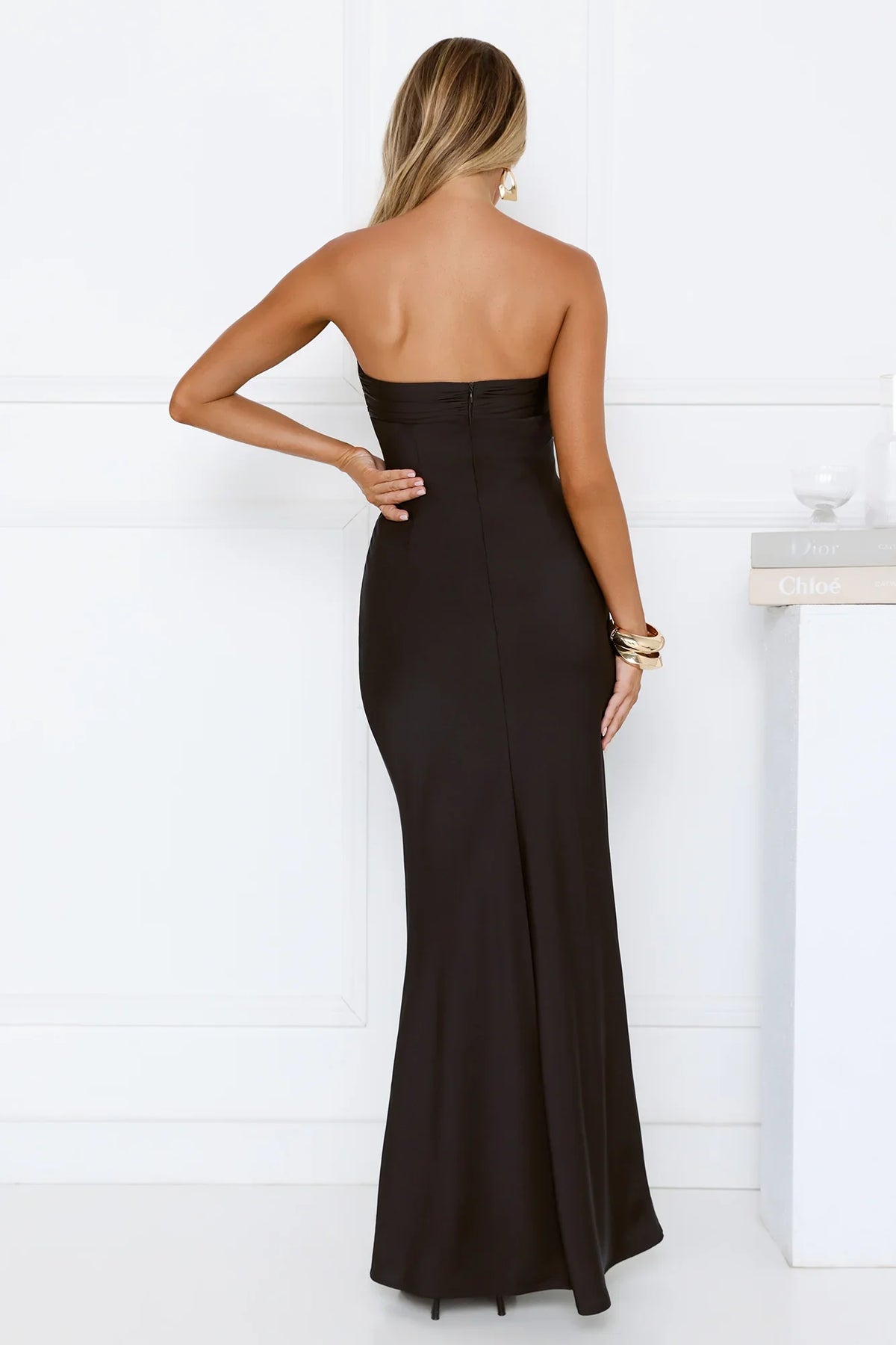 Silken Aurora Strapless Maxi Dress Black