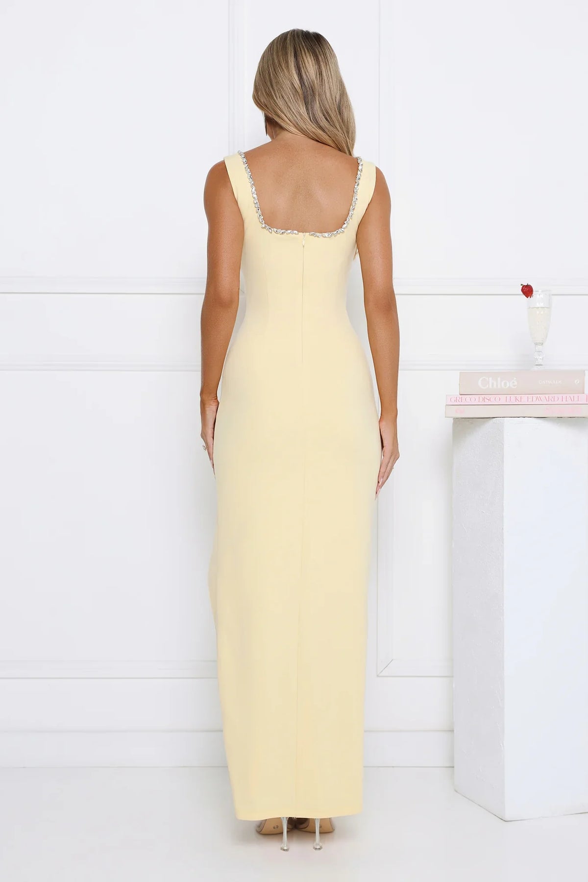 Exotic Soirée Maxi Dress Yellow