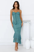 Dainty Design Mesh Midi Dress Green