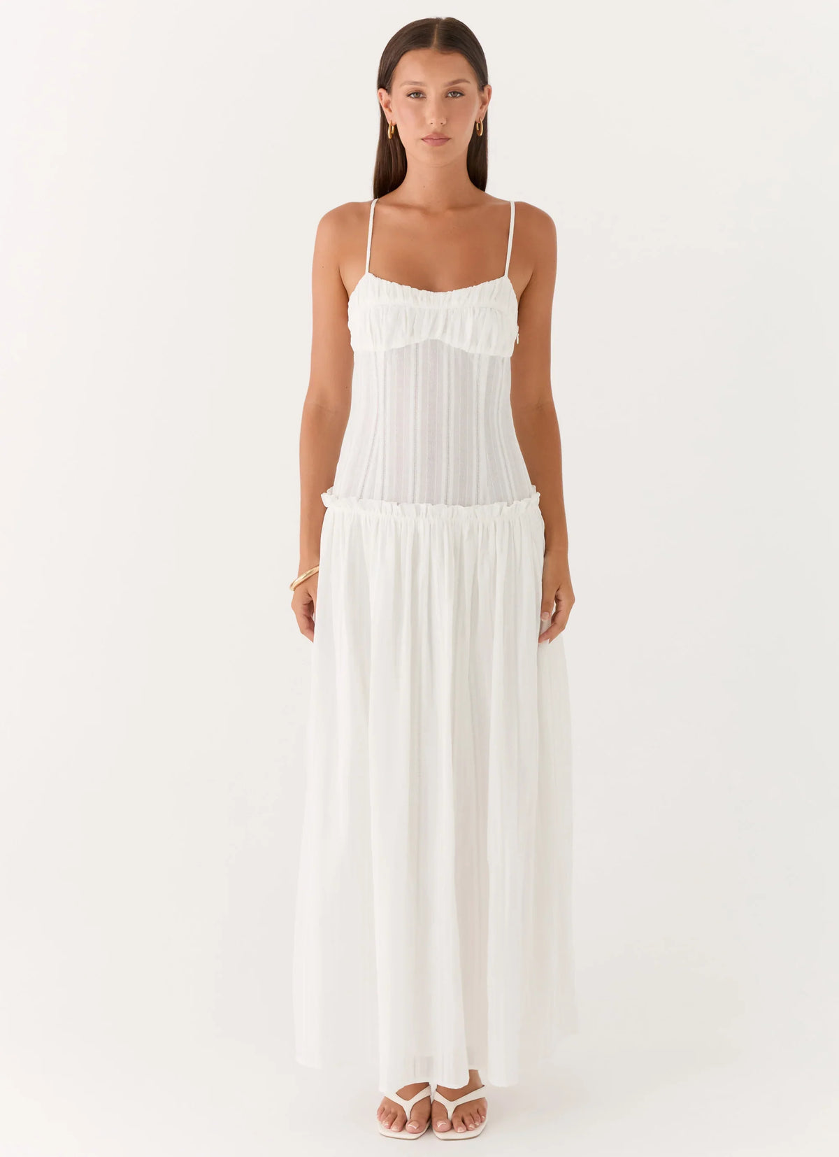 Jacinda Drop Waist Maxi Dress - Ivory