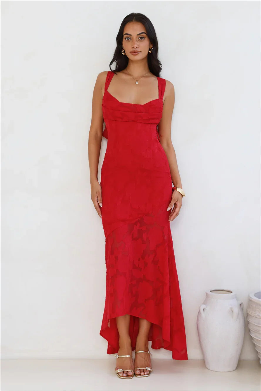 Enchanted Empire Maxi Dress Red
