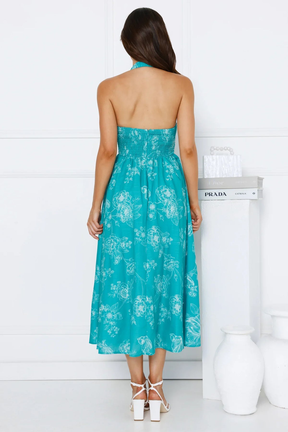 Vibrant Girl Energy Halter Midi Dress Green