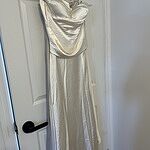Precious Pearl Satin Maxi Dress Navy