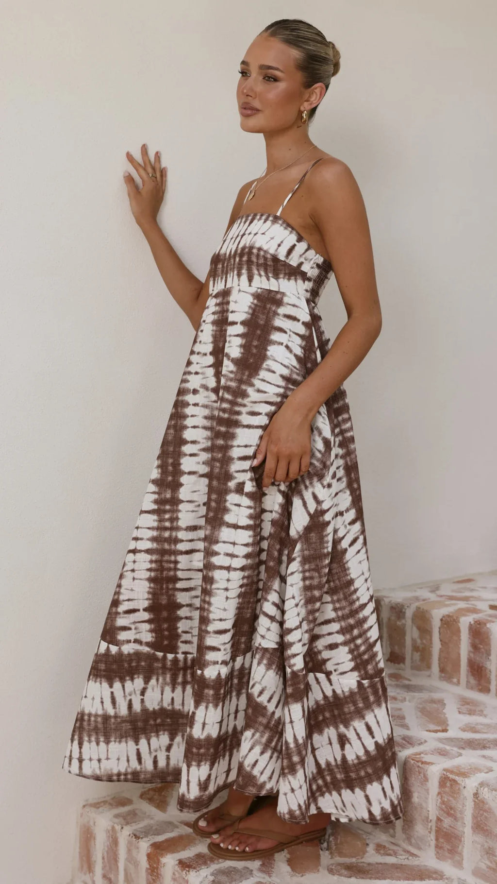 Marcel Maxi Dress - Chocolate Tie Dye