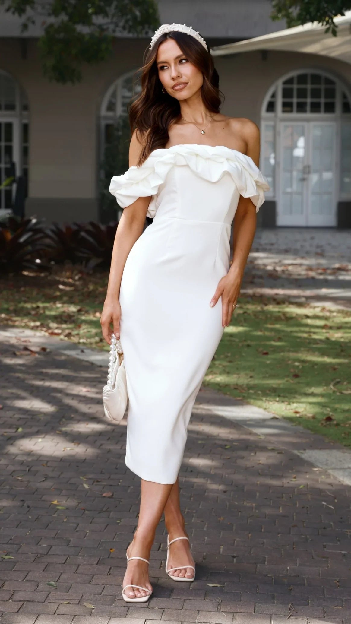 Bernadette Midi Dress - White
