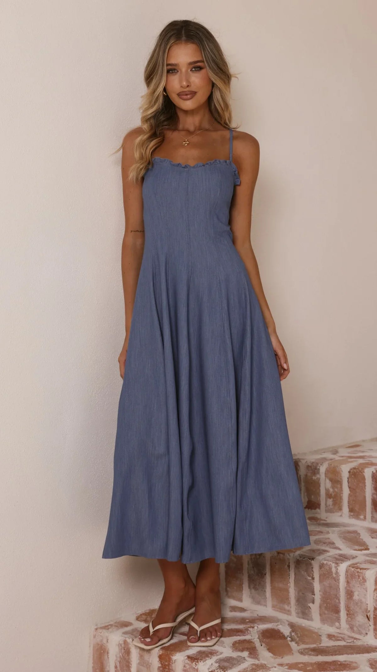 Tanya Maxi Dress - Blue Denim