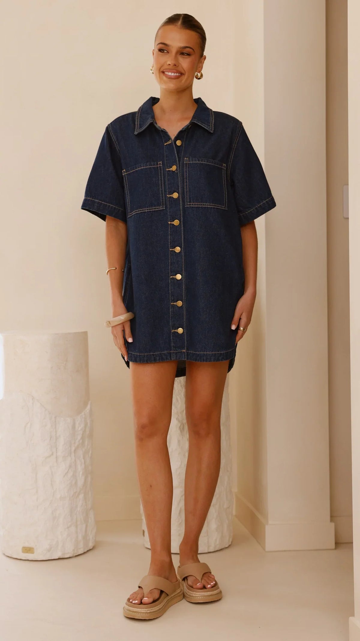 Rayna Denim Mini Dress - Indigo